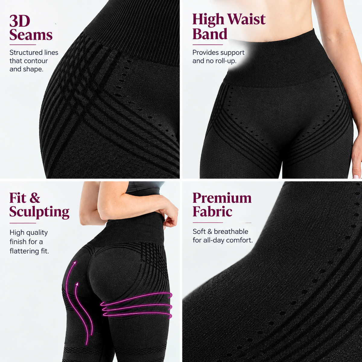 Legging push-up 3D anti-cellulite