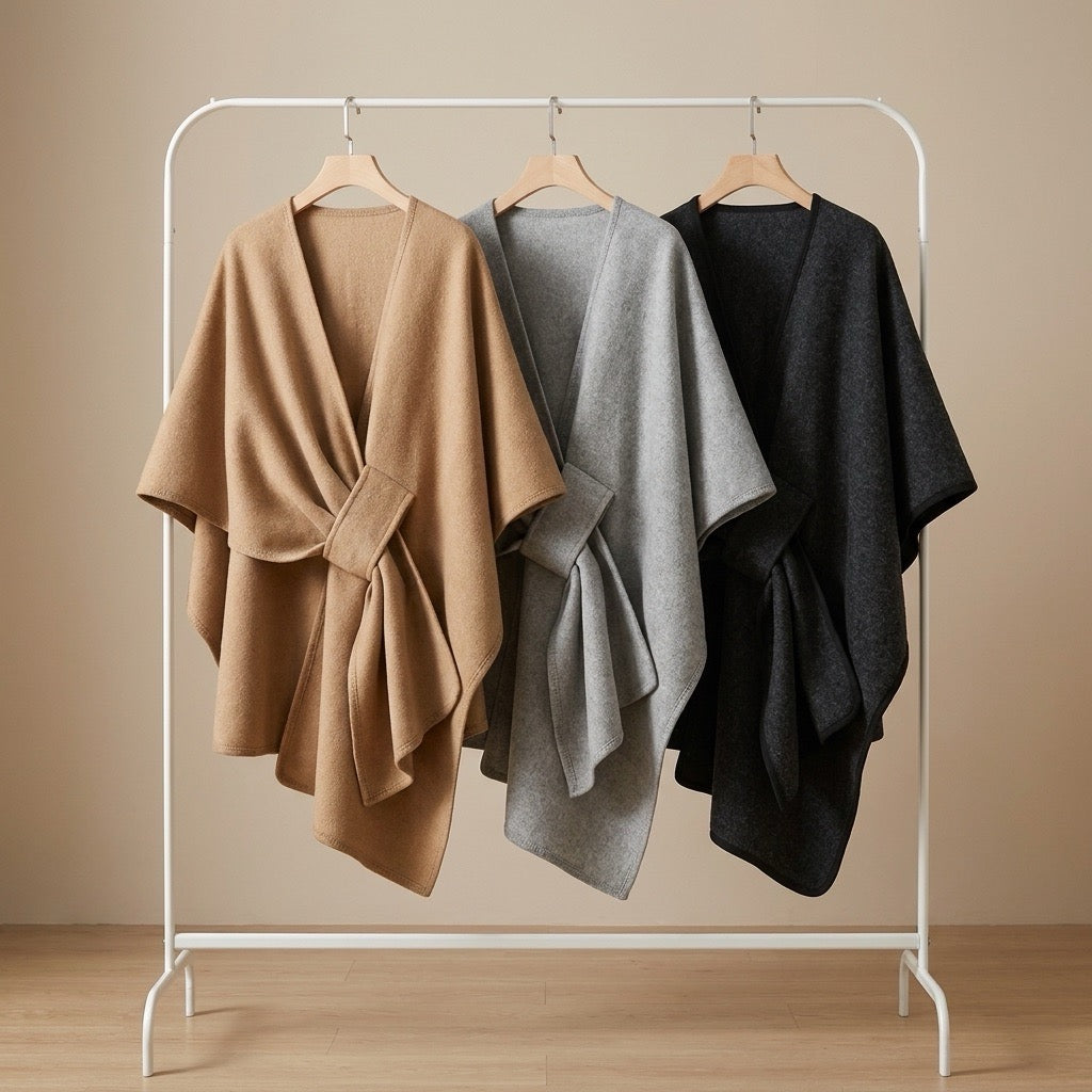 Poncho châle long