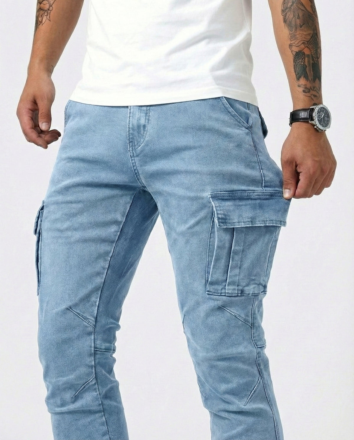 Stretch Cotton Cargo Pants detail