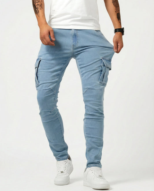 Stretch Cotton Cargo Pants