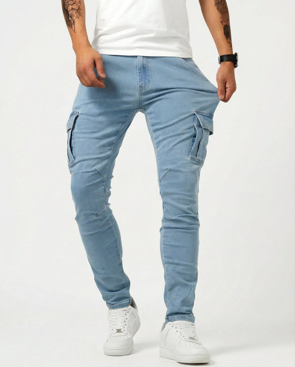 Stretch Cotton Cargo Pants