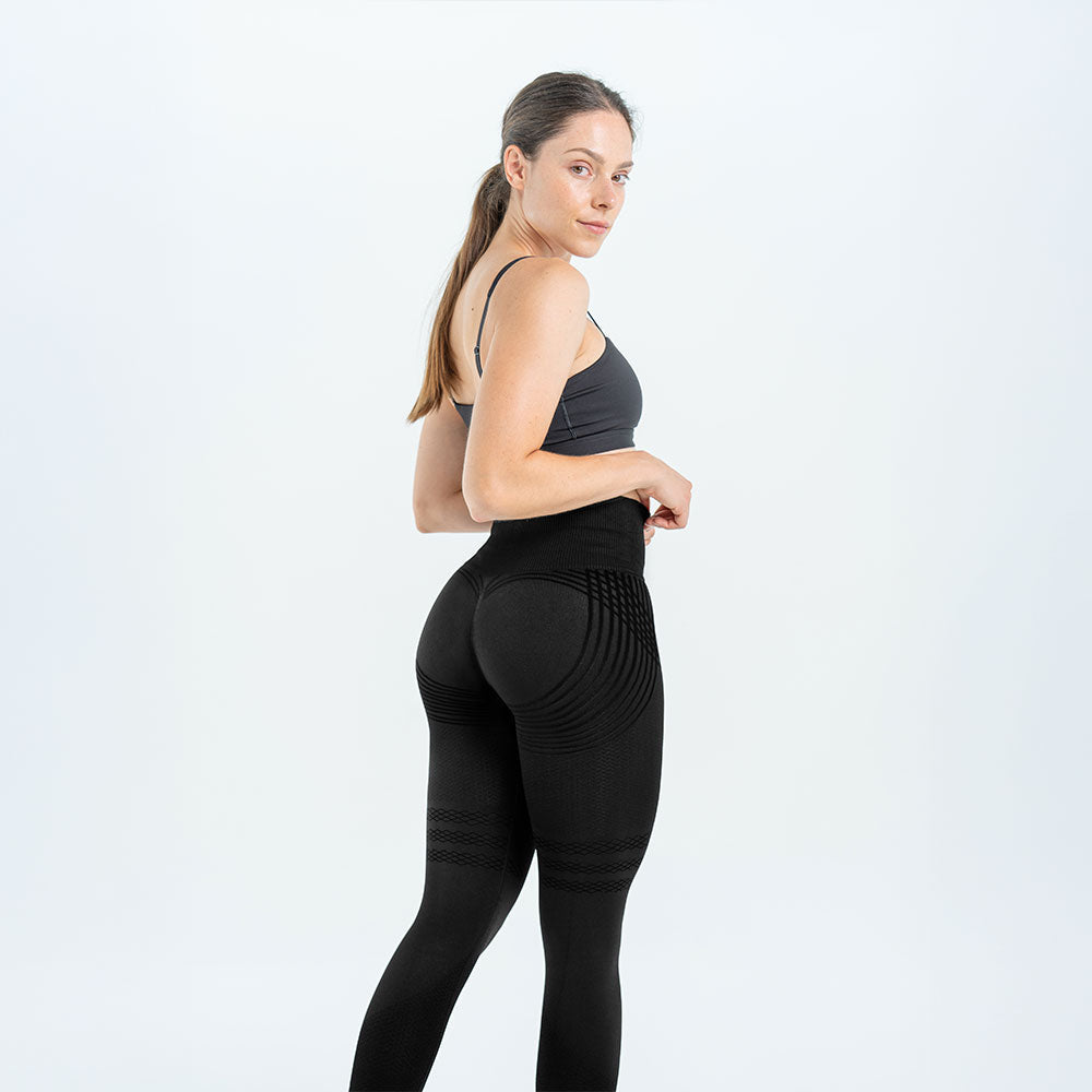 3D Anti-Cellulite Push-Up Leggings - Black