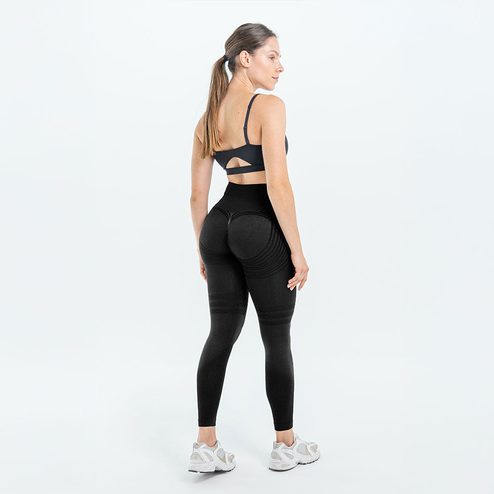 3D Anti-Cellulite Push-Up Leggings - Black