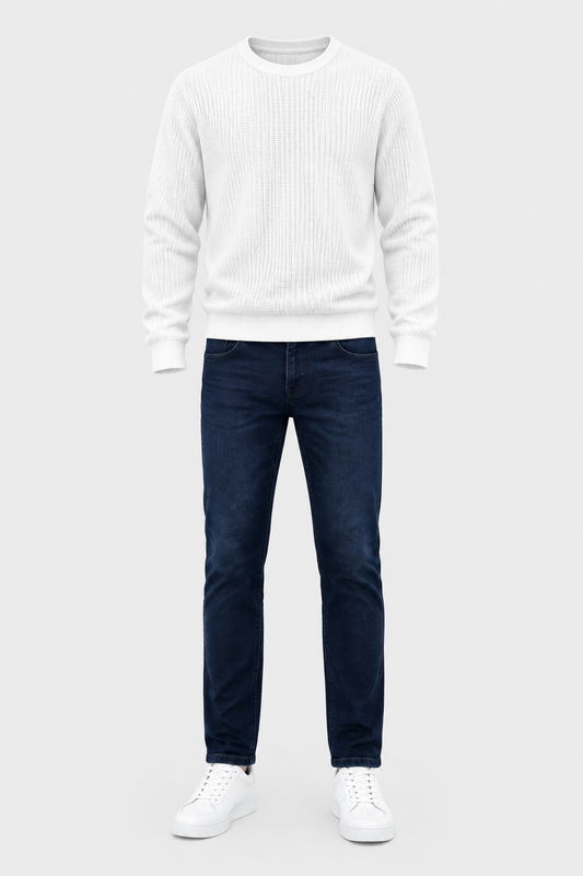 Pull col rond homme