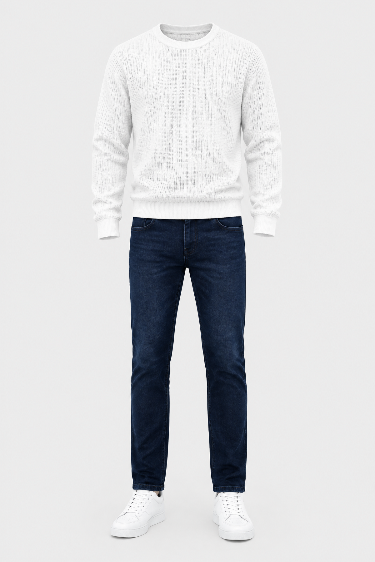 Pull col rond homme