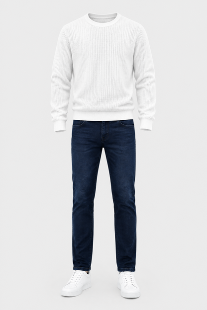 Pull col rond homme