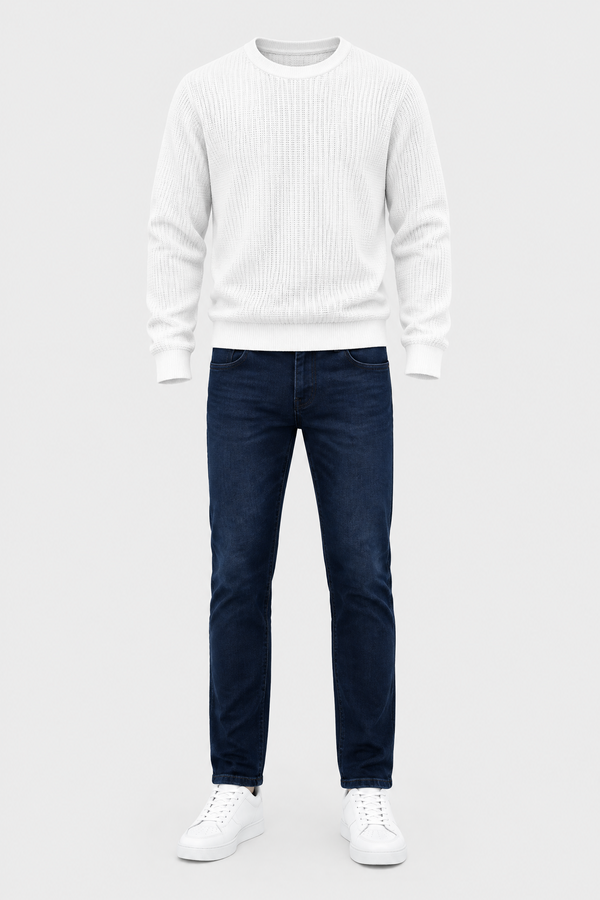 Pull col rond homme