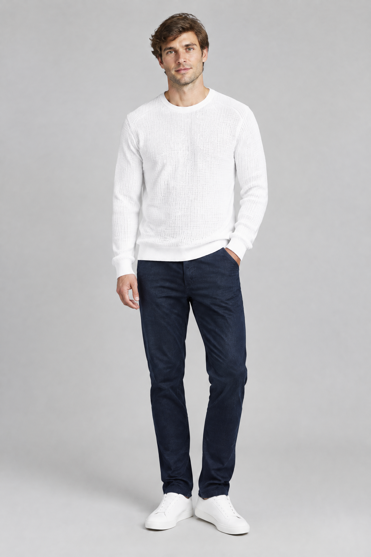 Pull col rond homme