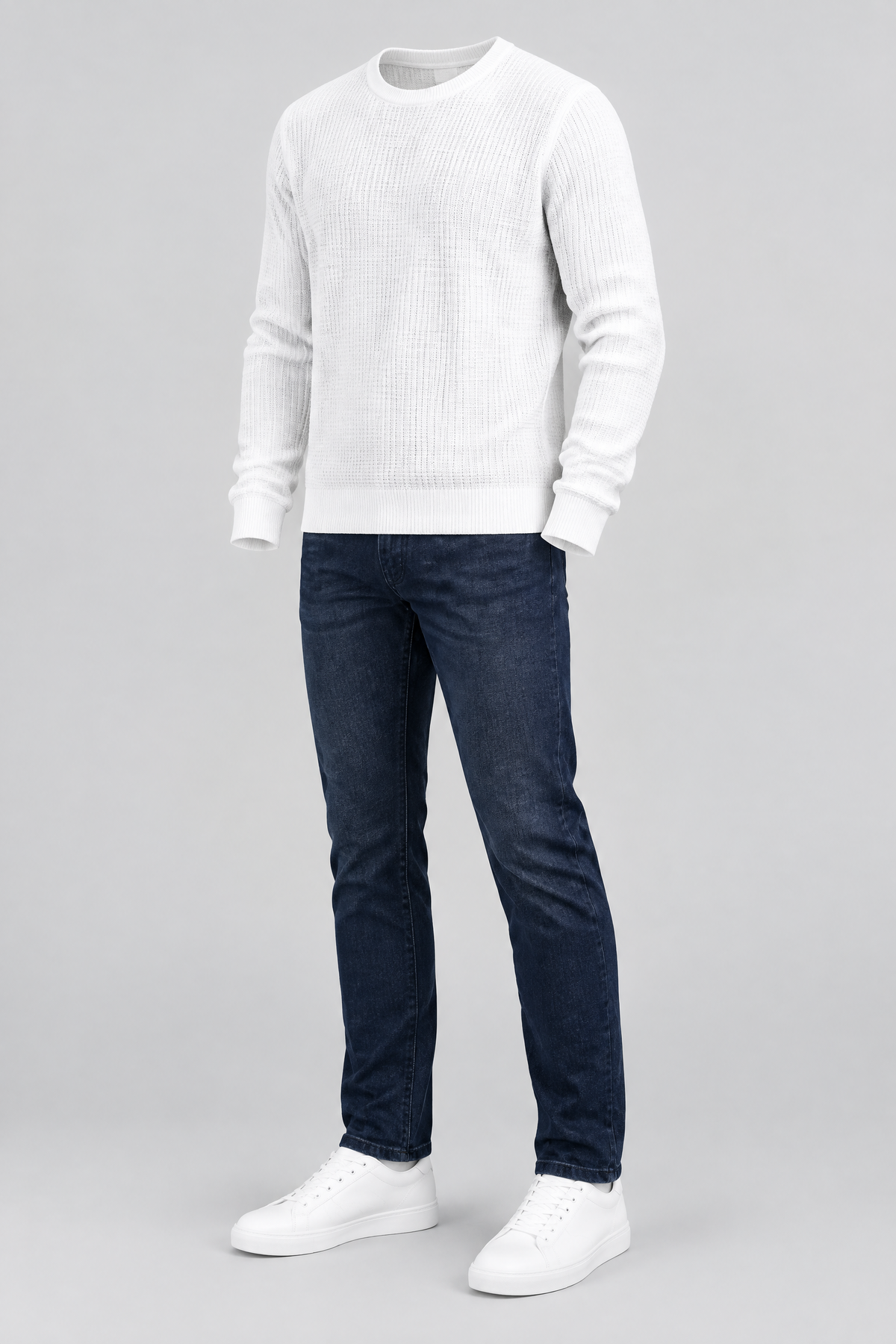 Pull col rond homme