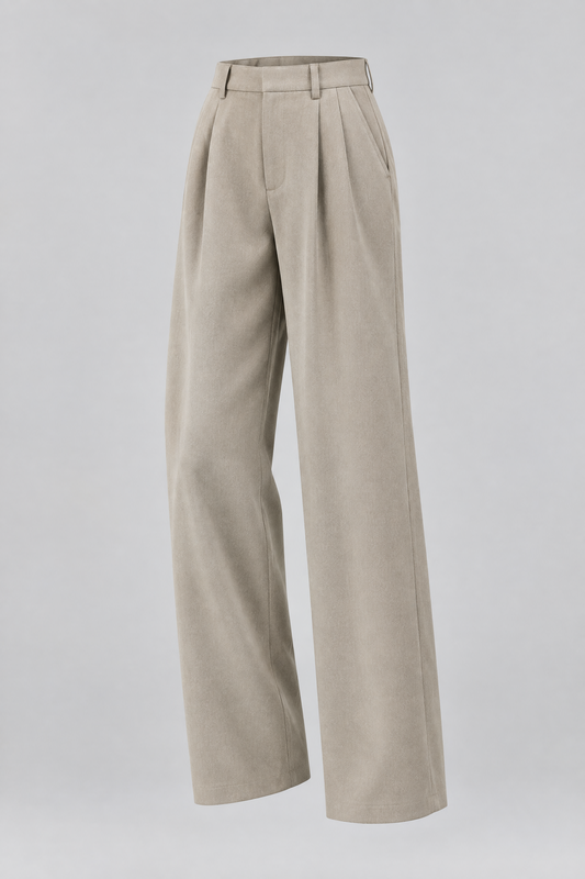 Pantalon large taille haute