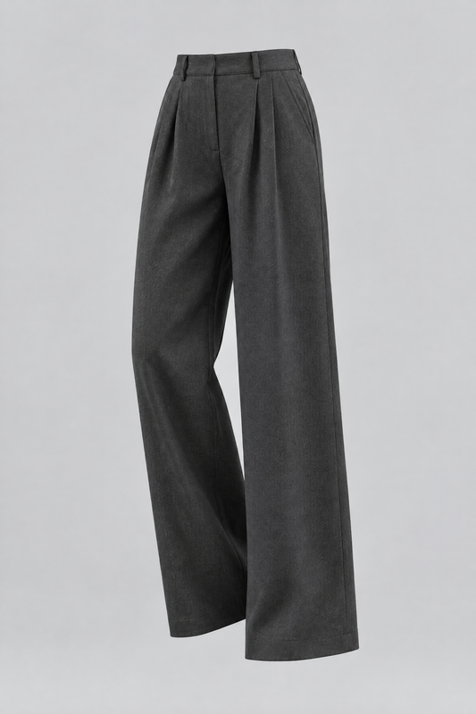 Pantalon large taille haute