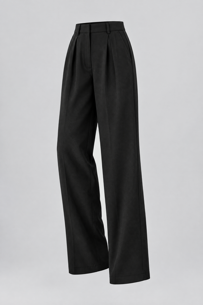 Pantalon large taille haute