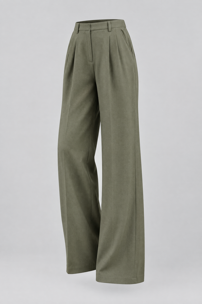 Pantalon large taille haute
